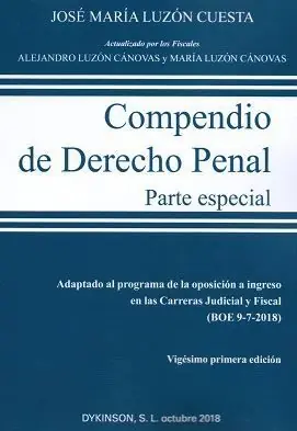 COMPENDIO DE DERECHO PENAL. PARTE ESPECIAL Oferta De Temporada